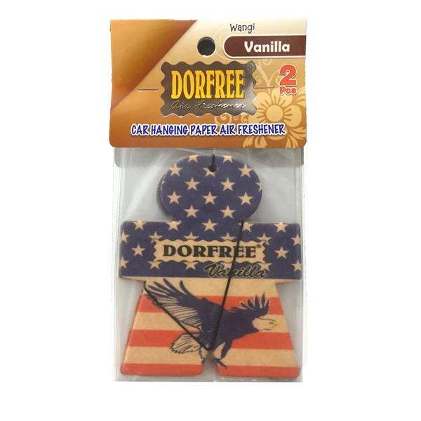 car hanging paper air freshner with vanilla scent