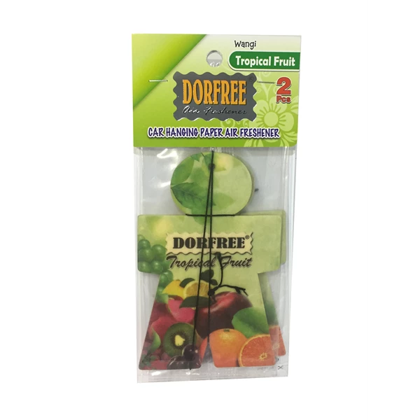 car hanging paper air freshner with tropical fruit scent